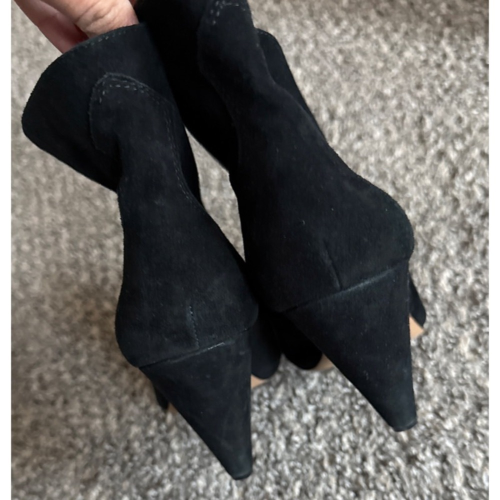 Movinta Black Suede Ankle Boots - Picture 4 of 6
